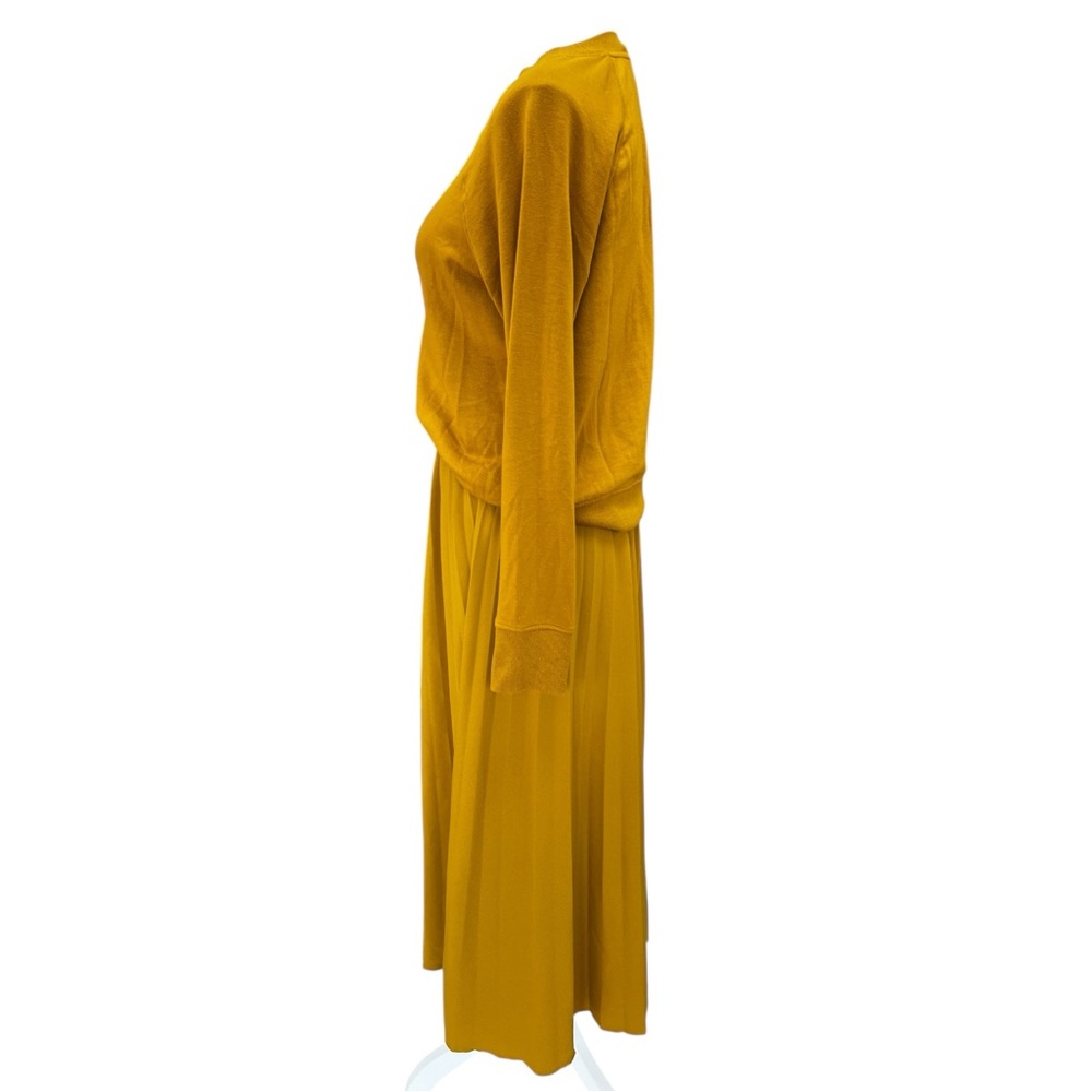 a new day Mustard Yellow Pleated Midi Skirt with Matching Sweatshirt Top - Picture 3 of 11